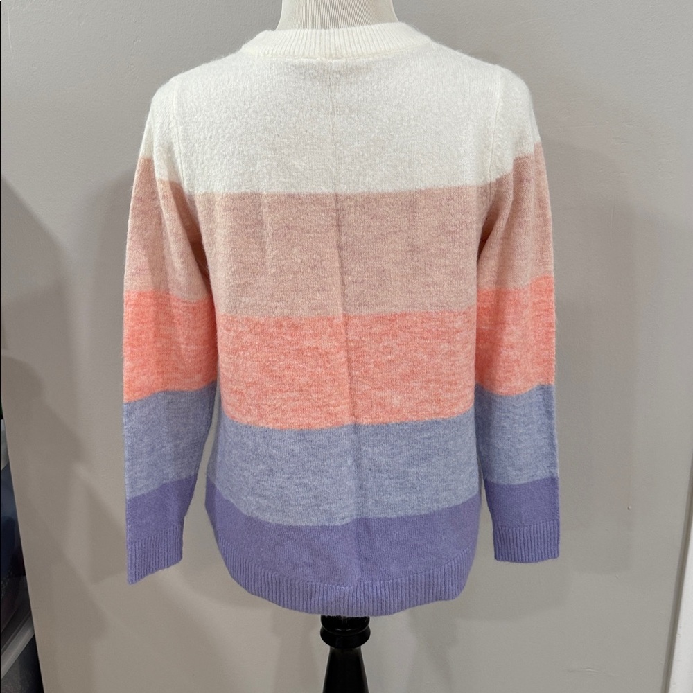 GAP Women's pullover Sweater in Pastel spring colorful Stripes - Picture 5 of 7